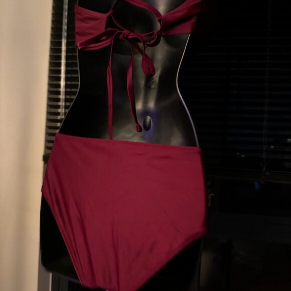 American Eagle Aerie Burgundy Hipster Bikini Cut Bottoms (Part of Set) - Picture 4 of 4